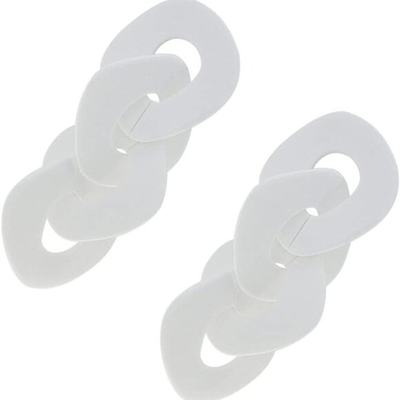 Acrylic Drop Dangle Earrings Chunky Long Link Chain Dangle Earrings Punk Drop St - Picture 5 of 5